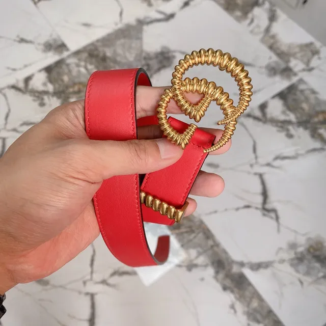 Gucci Interlocking G Rope Buckle Red Leather Belt 4