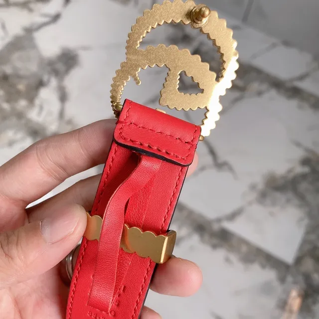 Gucci Interlocking G Rope Buckle Red Leather Belt 7