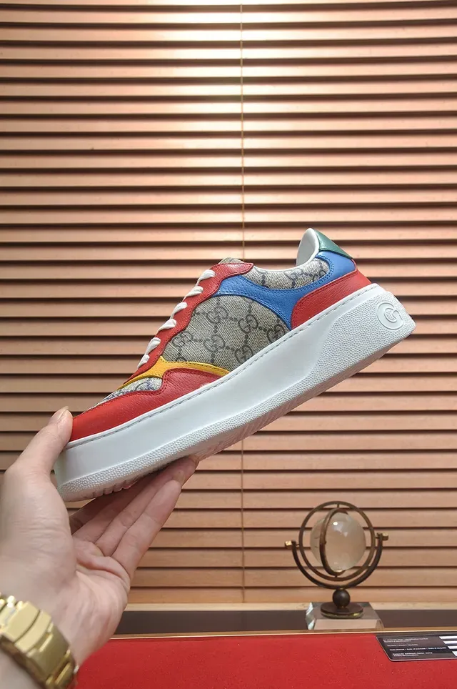 Gucci Multicolor Color-Blocked GG Monogram Canvas Lifestyle Sneakers 5