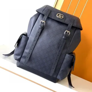 Gucci Off-The-Grid Navy Monogram Flap-Top Casual Backpack