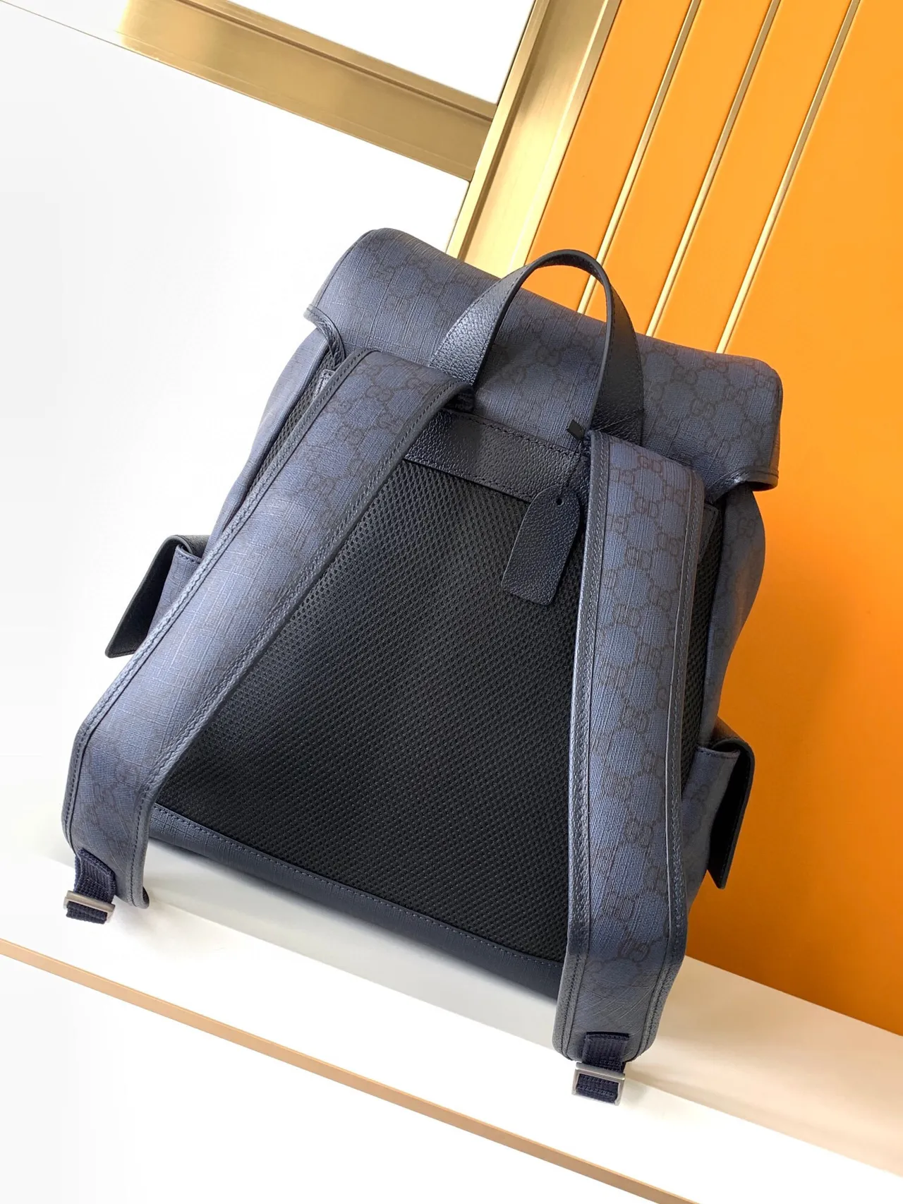 Gucci Off-The-Grid Navy Monogram Flap-Top Casual Backpack 5