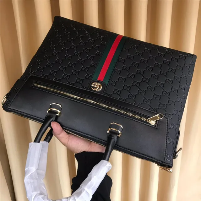 Gucci Ophidia Black GG Monogram Web Stripe Tote Bag 4