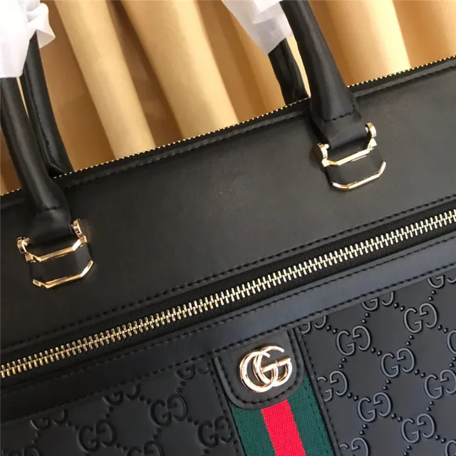 Gucci Ophidia Black GG Monogram Web Stripe Tote Bag 5
