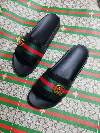 Gucci Ophidia Black Web Stripe Slide Slippers 2