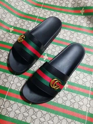 Gucci Ophidia Black Web Stripe Slide Slippers 4