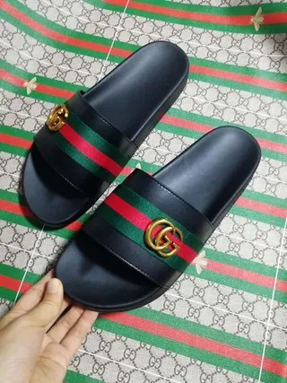 Gucci Ophidia Black Web Stripe Slide Slippers 7