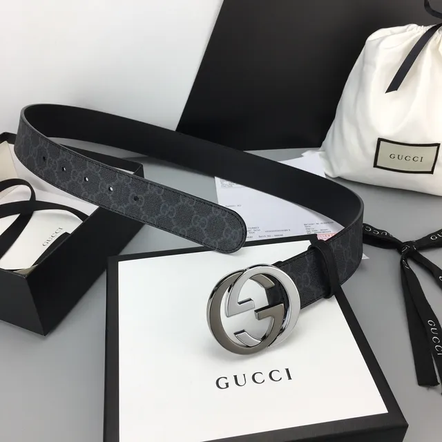 Gucci Ophidia GG Monogram Canvas Interlocking G Buckle চামড়ার বেল্ট 4