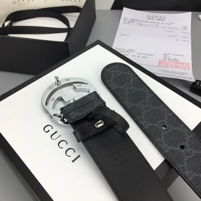 Gucci Ophidia GG Monogram Canvas Interlocking G Buckle চামড়ার বেল্ট 8