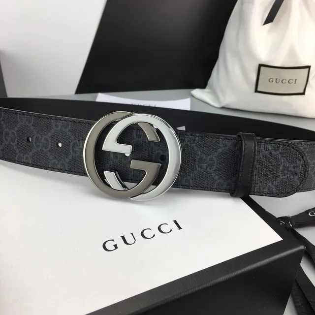 Gucci Ophidia GG Monogram Canvas Interlocking G Buckle চামড়ার বেল্ট 9
