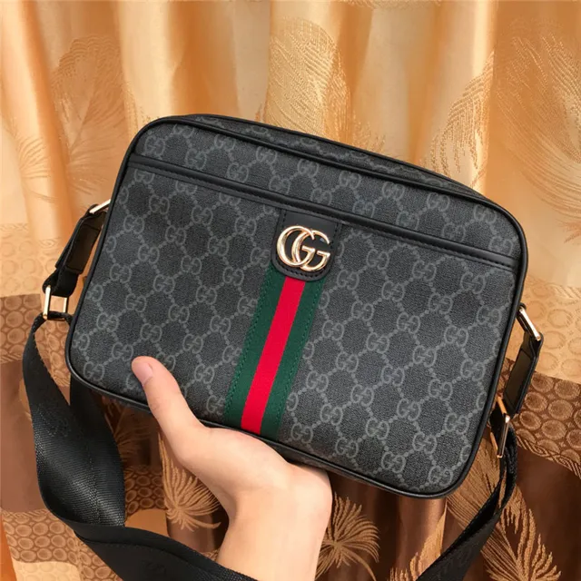Gucci Ophidia GG Monogram Canvas Red Green Web Messenger Bag 5