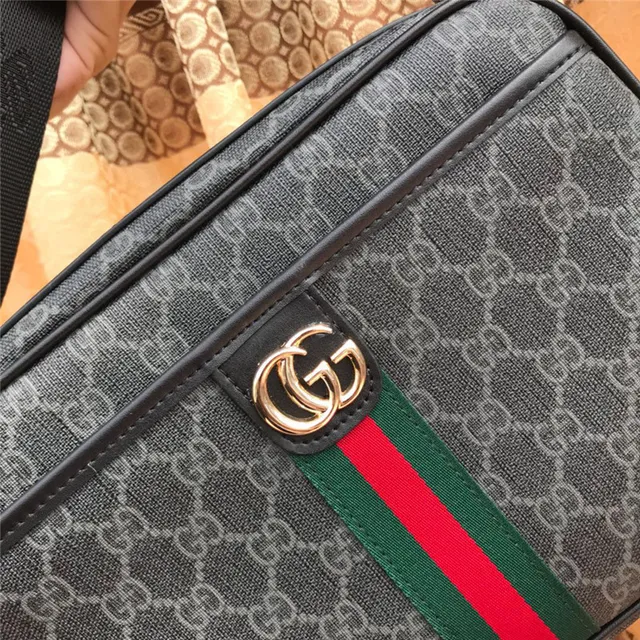 Gucci Ophidia GG Monogram Canvas Red Green Web Messenger Bag 6