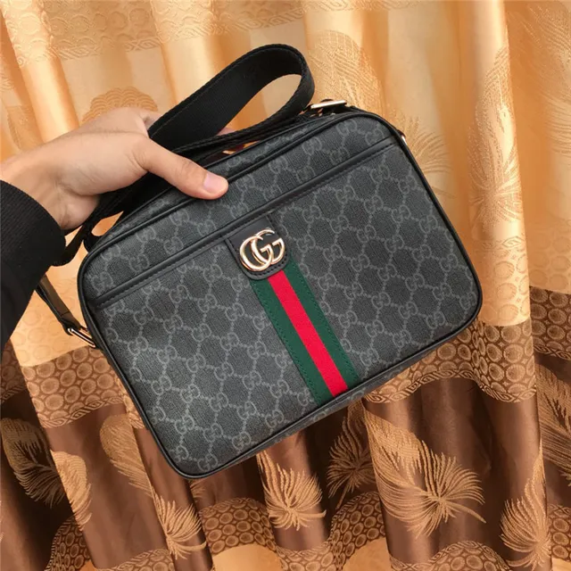 Gucci Ophidia GG Monogram Canvas Red Green Web Messenger Bag 7