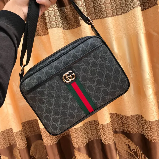 Gucci Ophidia GG Monogram Canvas Red Green Web Messenger Bag 8