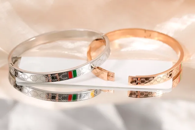 Gucci Ophidia Interlocking GG Enamel Flag Bangle Bracelets 3