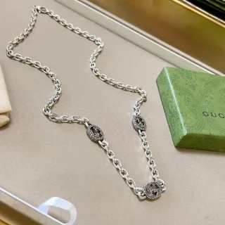 Gucci Ophidia Collier avec maillons G entrelacés en ton argenté