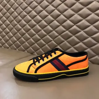 Gucci أحذية رياضية lifestyle Monogrammed Canvas Upper شريط أخضر-أحمر شبكي برتقالي أصفر
