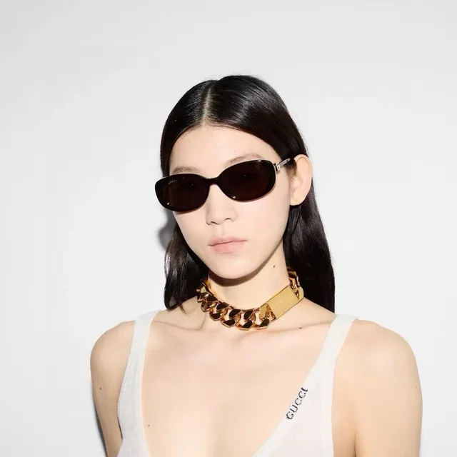 Gucci Oval Acetate Mint Green Sunglasses 2