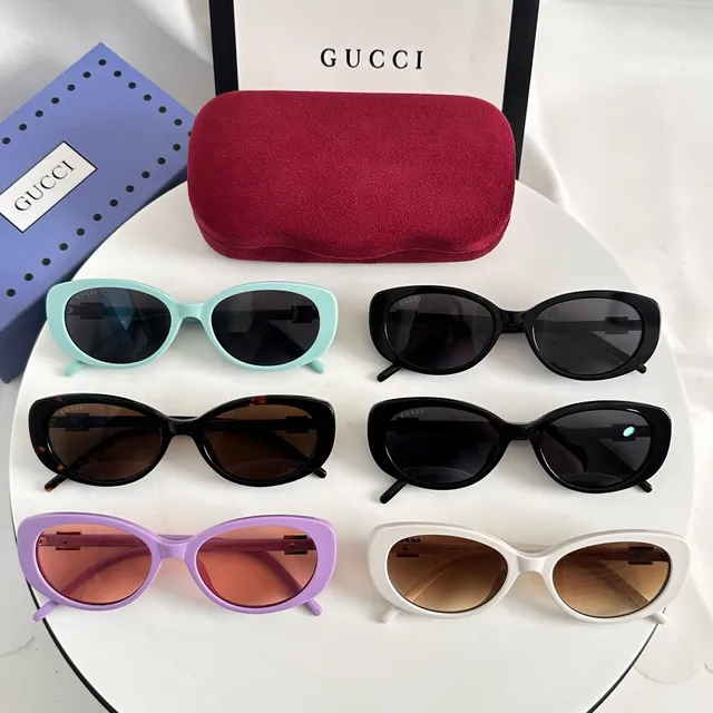 Gucci Oval Acetate Mint Green Sunglasses 4