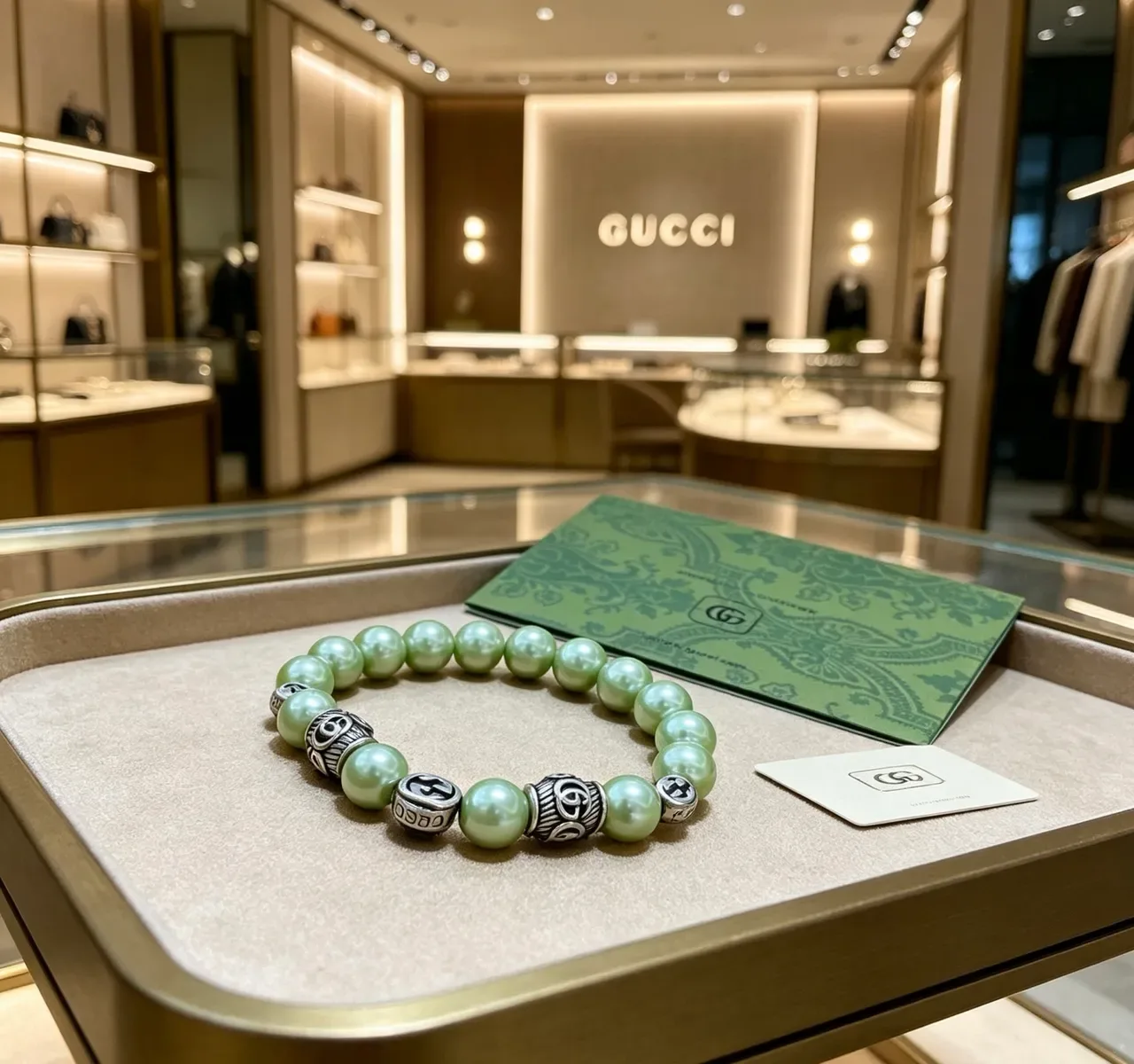 سوار Gucci لؤلؤ و Interlocking G خرز 2