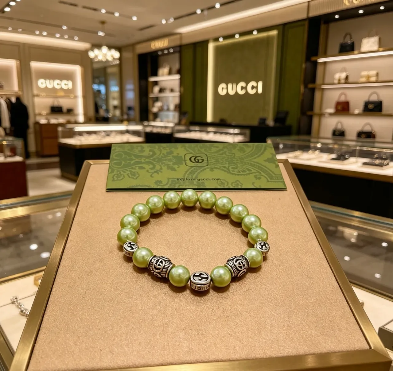 سوار Gucci لؤلؤ و Interlocking G خرز 6