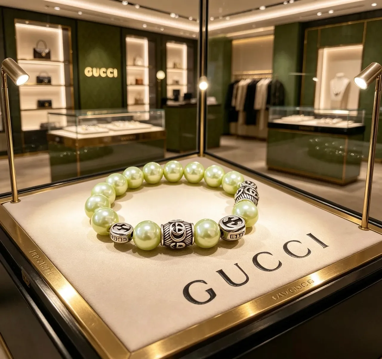 سوار Gucci لؤلؤ و Interlocking G خرز 7