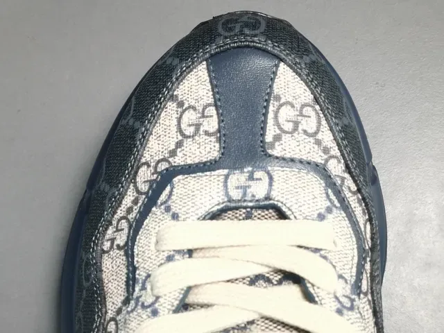 Gucci Rhyton Monogram White and Navy chaussures lifestyle 9