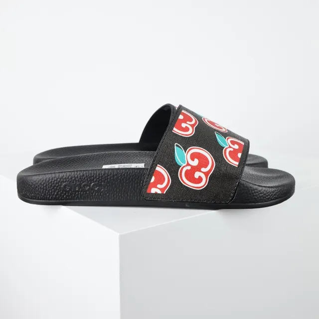 Gucci Screener Apple Print Black Slippers 3