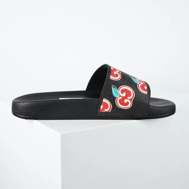 Gucci Screener Apple Print Black Slippers 7