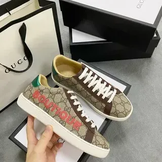 Gucci Screener Beige Brown Red Green Lifestyle Sneakers
