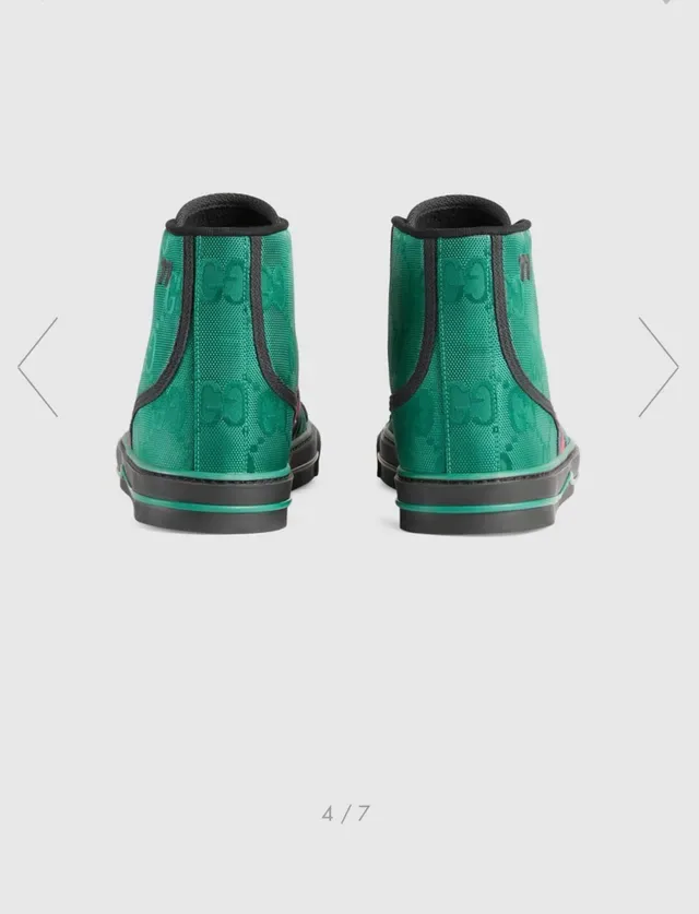 Gucci Screener Emerald Green Monogram High-Top Lifestyle Sneakers 2