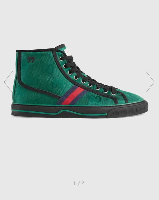 Gucci Screener Emerald Green Monogram High-Top Lifestyle Sneakers 3