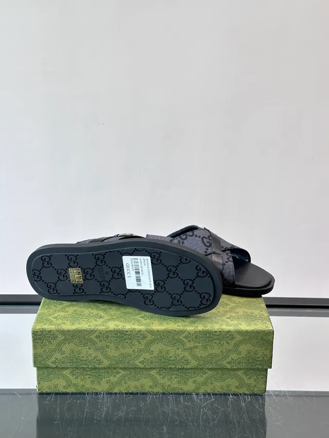 Gucci Screener GG Monogram Sandales à brides croisées glissantes casuales 2