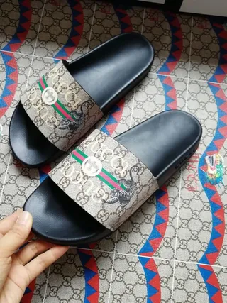 Gucci Screener GG Supreme Web Stripe Slippers 2
