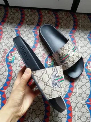 Gucci Screener GG Supreme Web Stripe Slippers 3