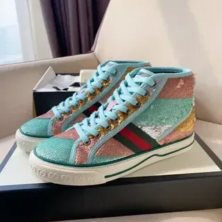 Gucci Screener Multicolor Sequin High-Top Lifestyle Sneakers