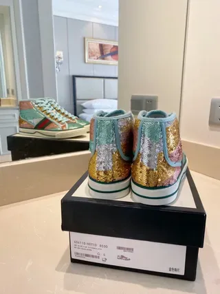 Gucci Screener Multicolor Sequin High-Top Lifestyle Sneakers 4