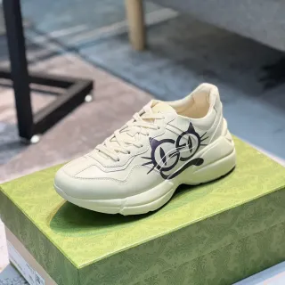 Gucci Screener Off-White Graphic Logo Lifestyle Sneakers
