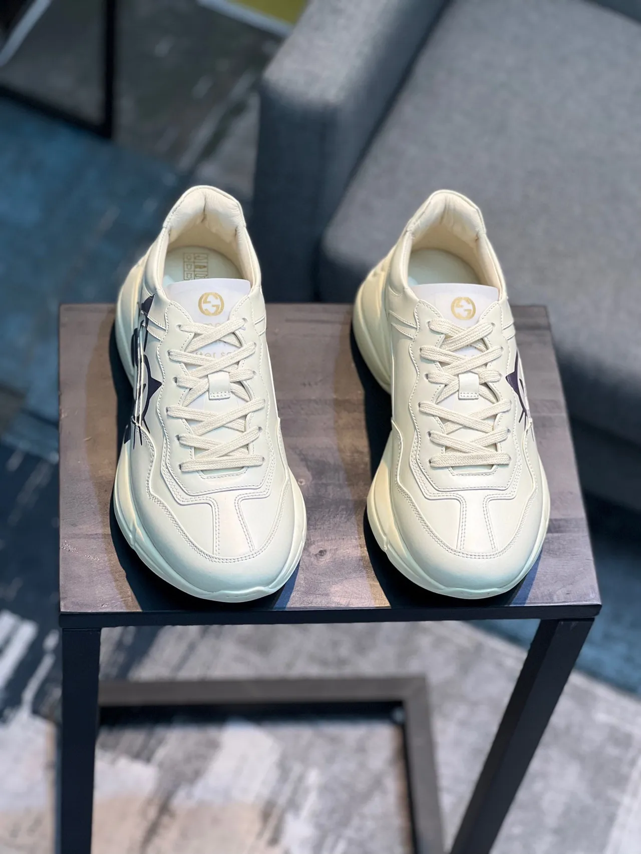 Gucci Screener Off-White Graphic Logo Lifestyle Sneakers 7