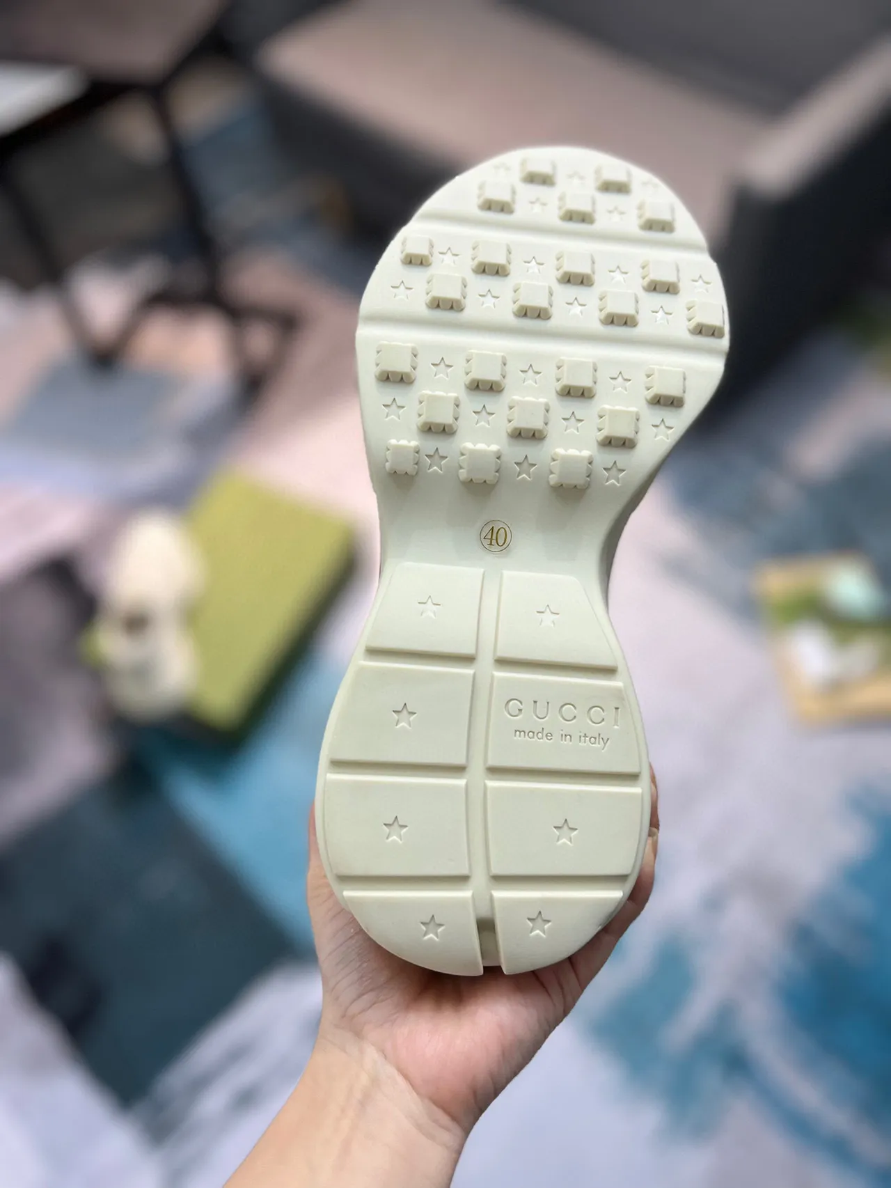 Gucci Screener Off-White Graphic Logo Lifestyle Sneakers 9