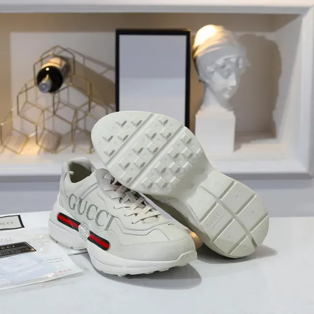 Gucci Screener Off-White Leather Lifestyle Sneakers 4