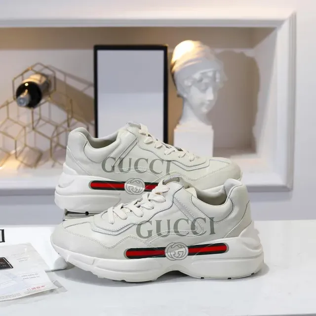 Gucci Screener Off-White Leather Lifestyle Sneakers 5