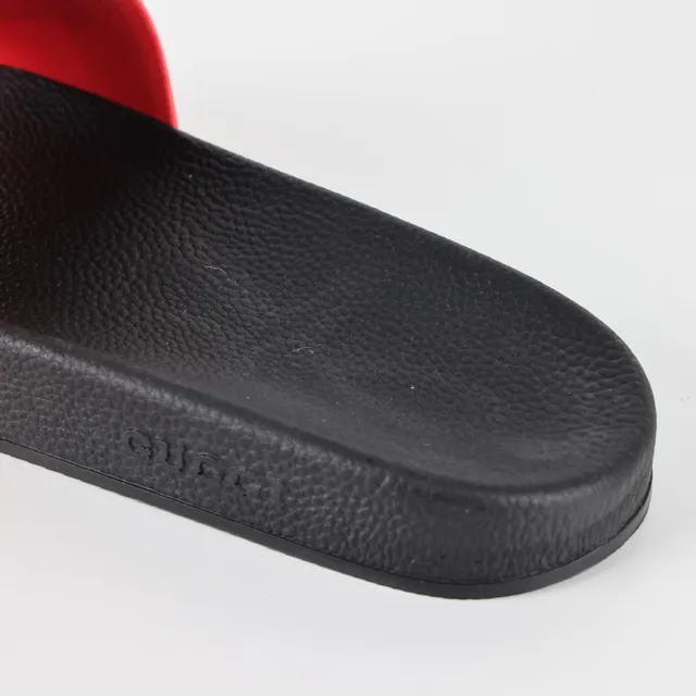 Gucci Screener Red and Black Rubber Slippers 4