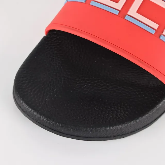 Gucci Screener Red and Black Rubber Slippers 5