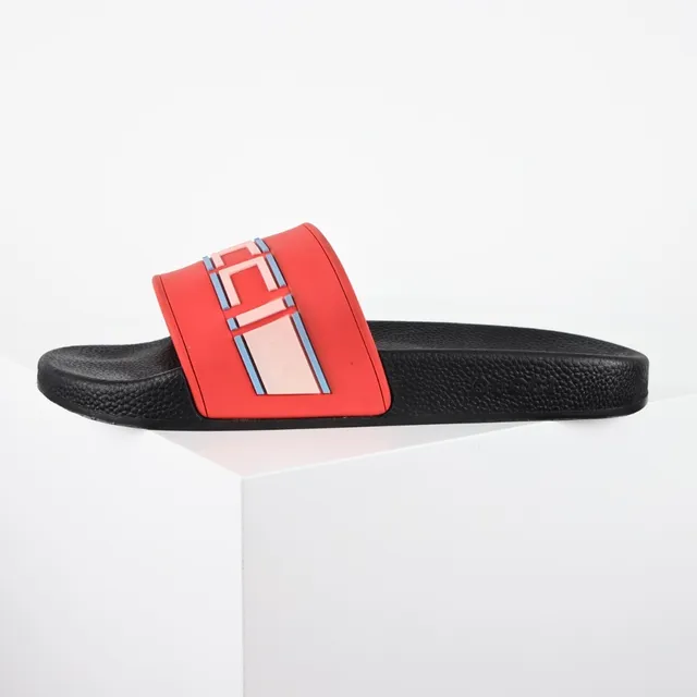 Gucci Screener Red and Black Rubber Slippers 9