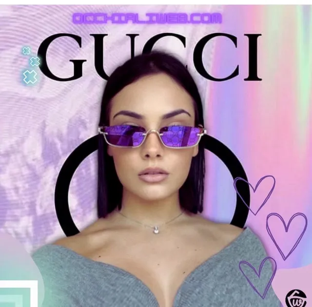 Gucci Screener Rimless Rectangular GG Monogram Sunglasses 2