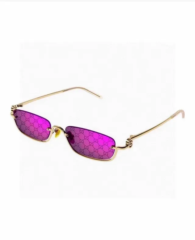 Gucci Screener Rimless Rectangular GG Monogram Sunglasses 9