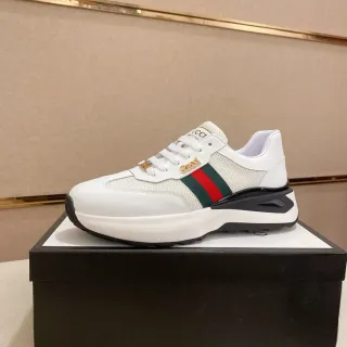 Gucci Screener White Green Red Web Lifestyle Sneakers