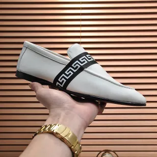 Gucci Screener 白色皮革 黑色 Greca-Band 乐福鞋