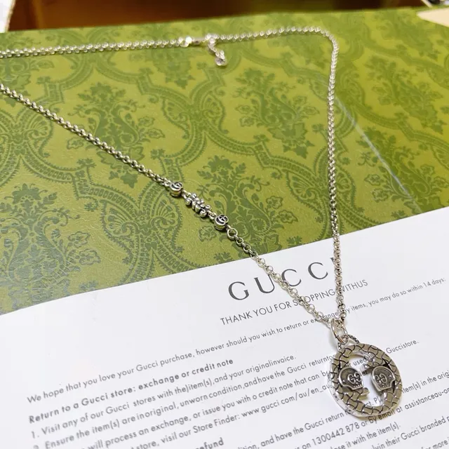 Gucci Silver Chain Circular Pendant Necklace 7
