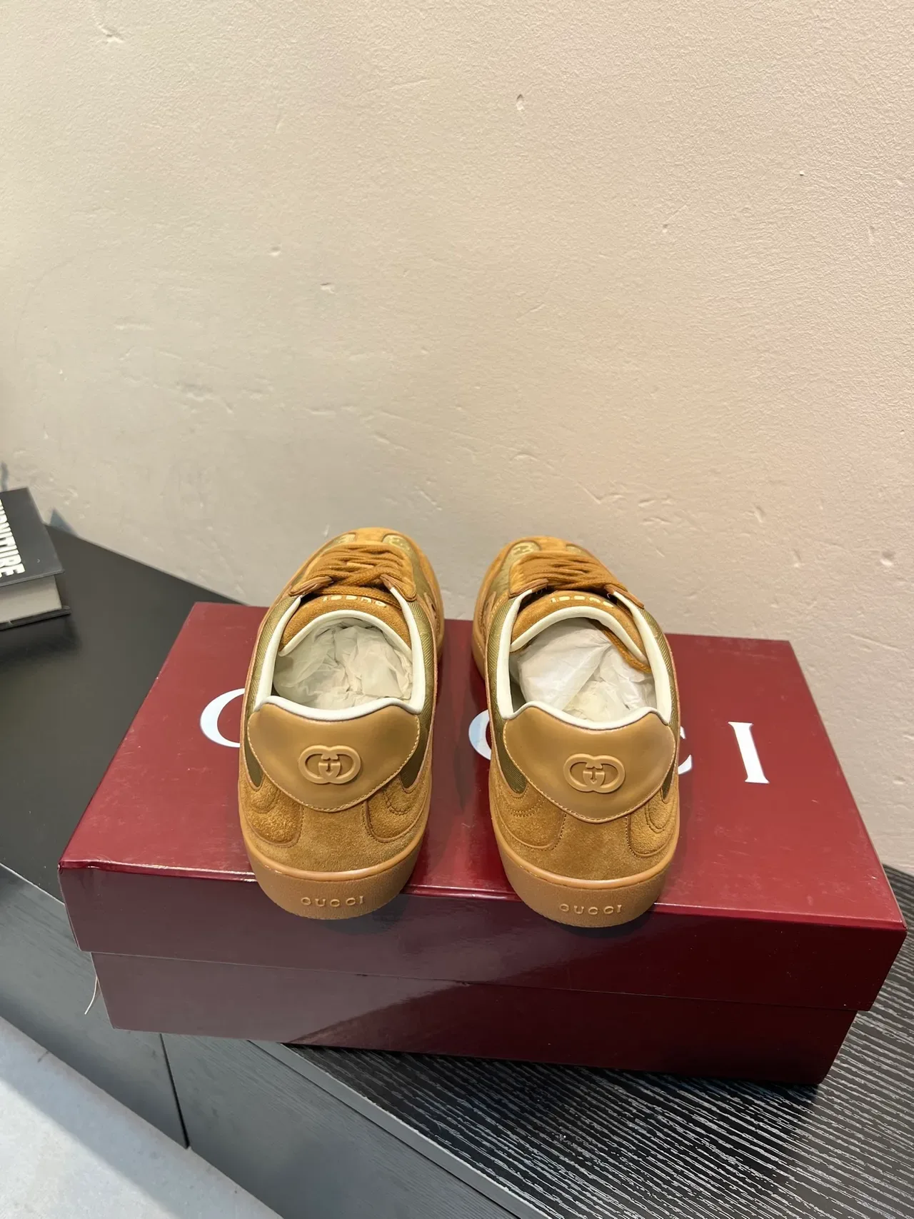 Gucci Tennis 1977 Beige and Tan GG Monogram Suede Lifestyle Sneakers 6
